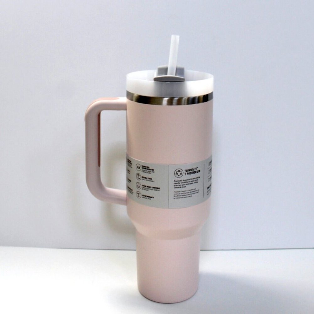 Stanley The Flowstate Quencher H2.0 Stainless Steel Tumbler 40 oz Rose - Picture 3 of 4